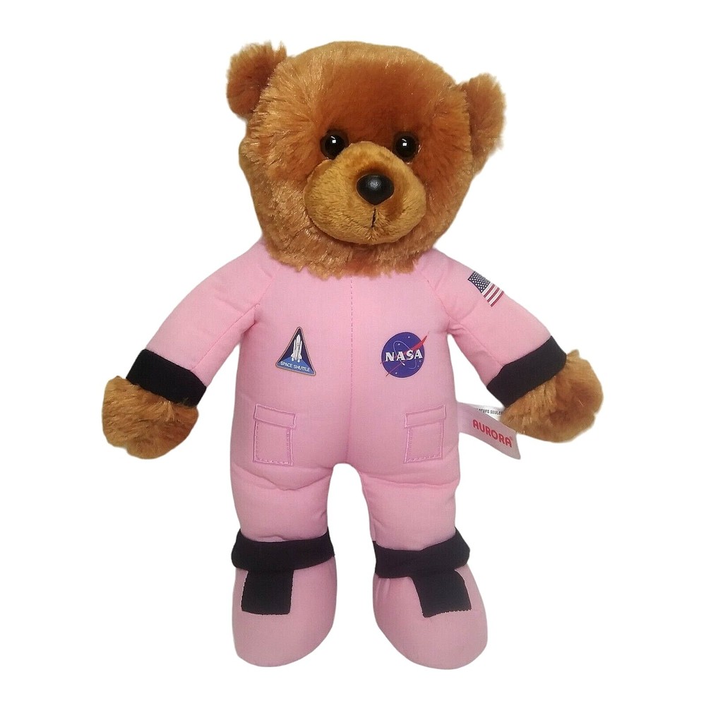 Aurora NASA Pink Bear Plush Kennedy Space Center Astronaut Spaceman